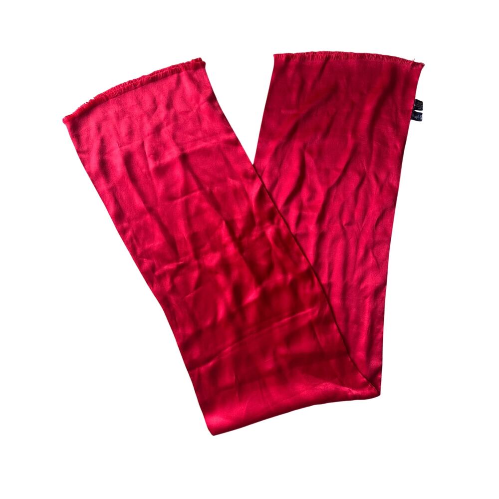Vintage Ralph Lauren Red Jacquard Silk Scarf Japan 52x11
